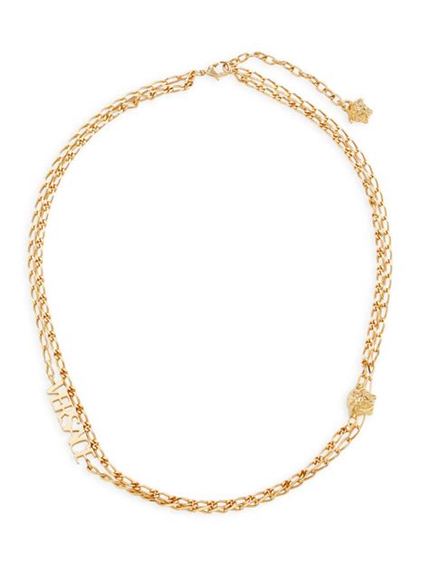 versace bijoux chain necklace|versace goldtone double curb chain.